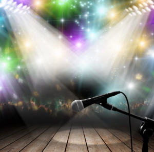 Modern music concert with light effects